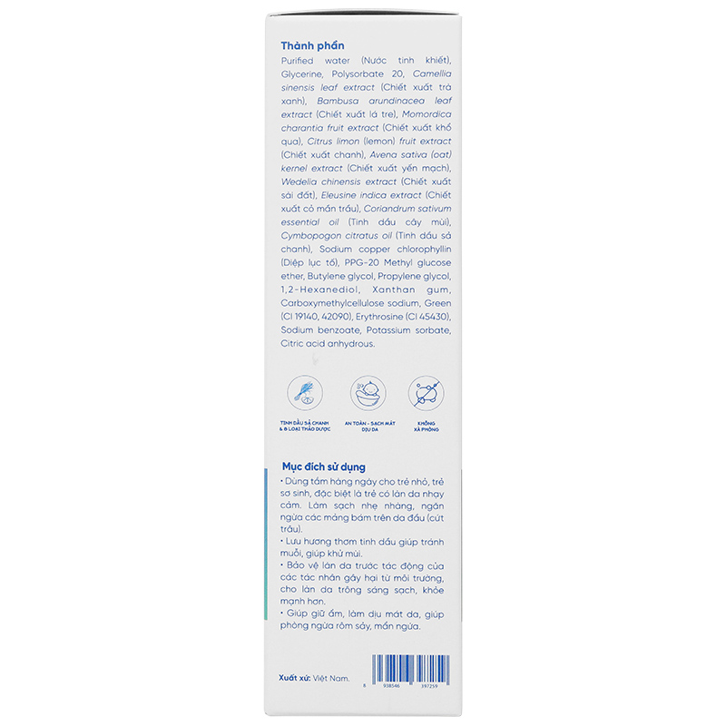 Nước tắm thảo dược Sachi hương tràm, giúp ngăn rôm sảy chai 250ml - 19